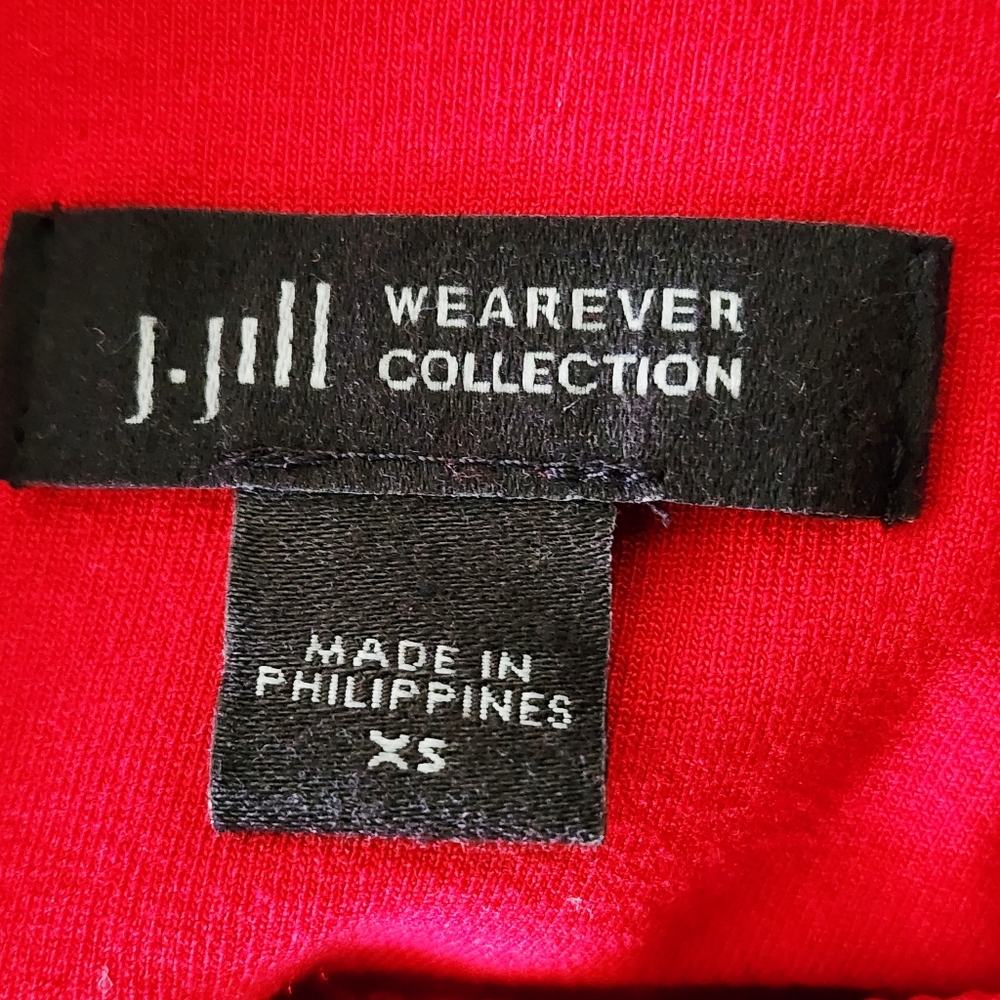 J JILL | Wearever Jersey Knit Dress | Pleated Back A-Line | Scarlet Red | XS - Picture 6 of 8